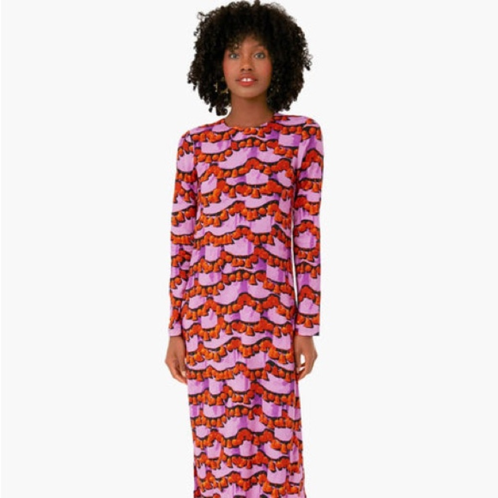 LaDouble J Liberace Ciclamino Long Sleeve Swing Dress